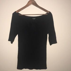 Express black 1/2 sleeve size M. black boat neck